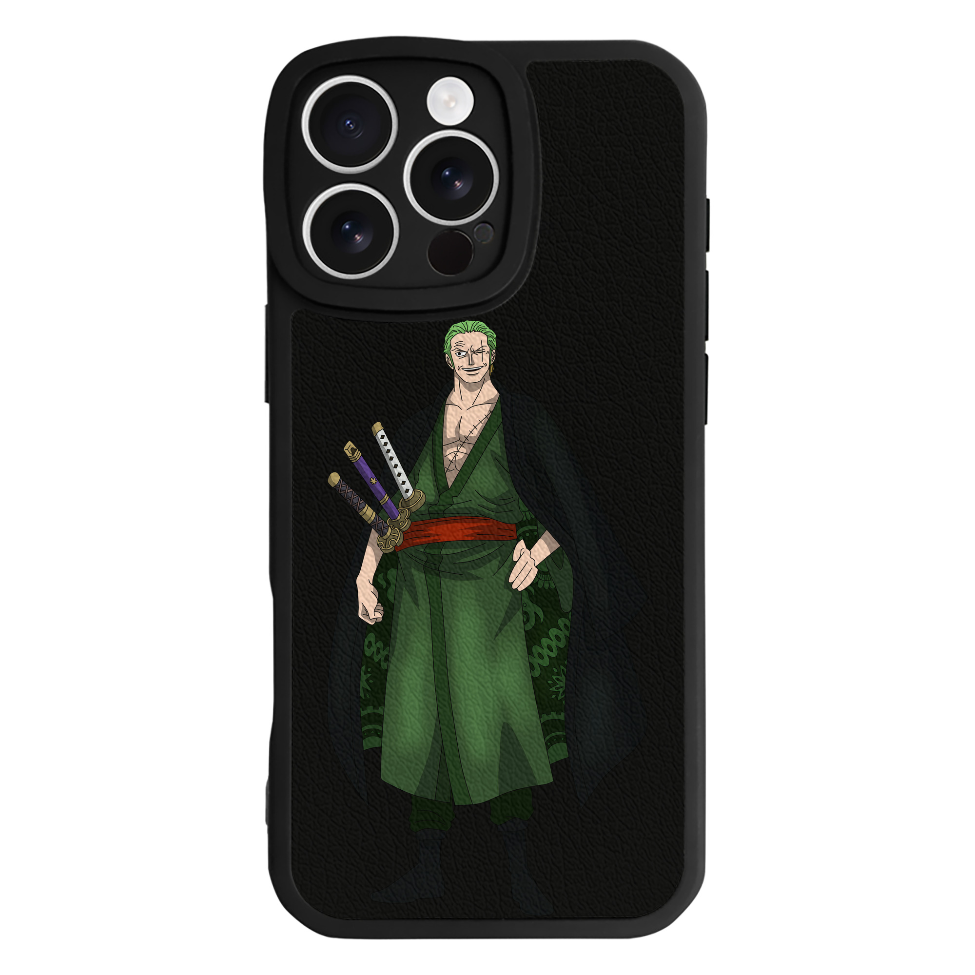 （画像用） ワンピース ロロノア・ゾロ ONE PIECE Roronoa Zoro 【iPhone 16シリーズ対応】シリコンスマホケース（レザー調） 材質：シリコン